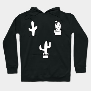 Cactus doodle 3 pack - black and white Hoodie